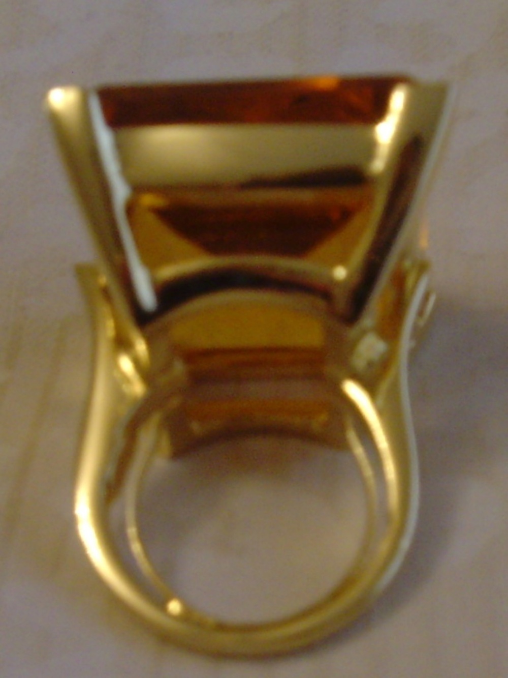 Kenneth J Lane (KJL) RARE Vintage Faux Topaz Colored Stone Ring (Adjustable) - Picture 14 of 14